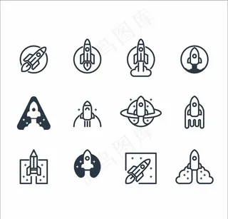 精美火箭图标图片