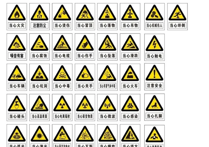 当心标志图片cdr矢量模版下载