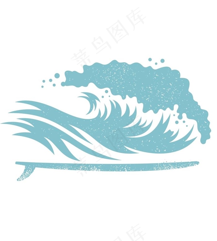 滑浪 海浪 剪影图片ai矢量模版下载