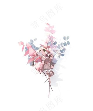 白色背景花束图片