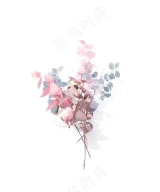 白色背景花束图片