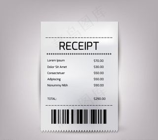 白色纸质收据图片
