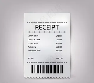 白色纸质收据图片