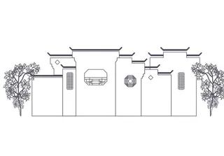 古代房屋插画图片