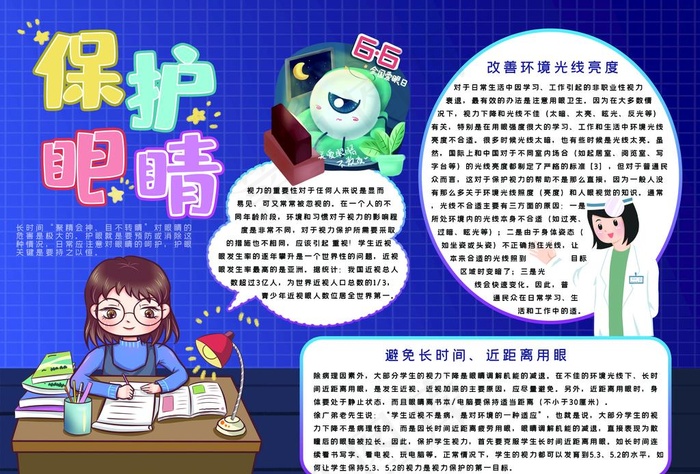 保护眼睛手抄报图片psd模版下载