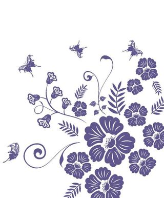 硅藻泥花草系列矢量图图片