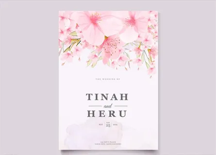 樱花婚礼邀请函图片