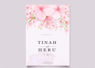 樱花婚礼邀请函图片