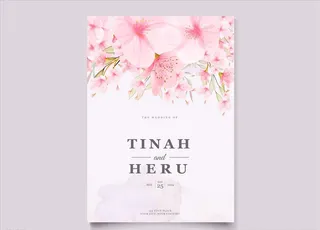 樱花婚礼邀请函图片