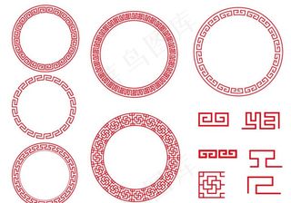 中国风圆形花边框图片
