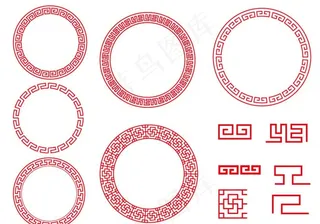 中国风圆形花边框图片