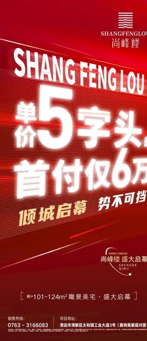地产热销红图大字报海报图片