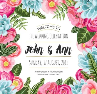 田园婚礼邀请卡图片