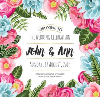 田园婚礼邀请卡图片