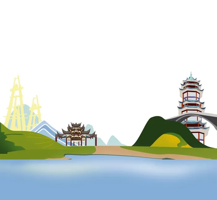 自贡建筑手绘图片(2480x2362)psd模版下载