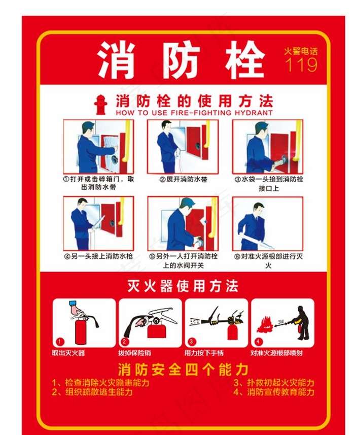 消防栓图片cdr矢量模版下载