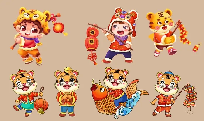 虎年矢量图图片(4000x2500)psd模版下载
