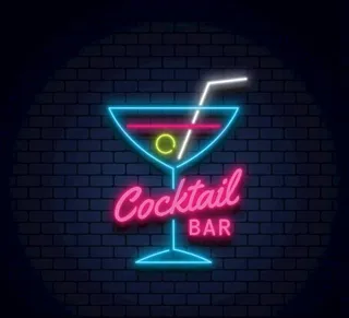 鸡尾酒酒吧霓虹灯图片