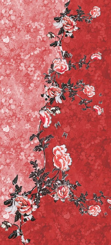 红色复古定位花图片(4292x8856)