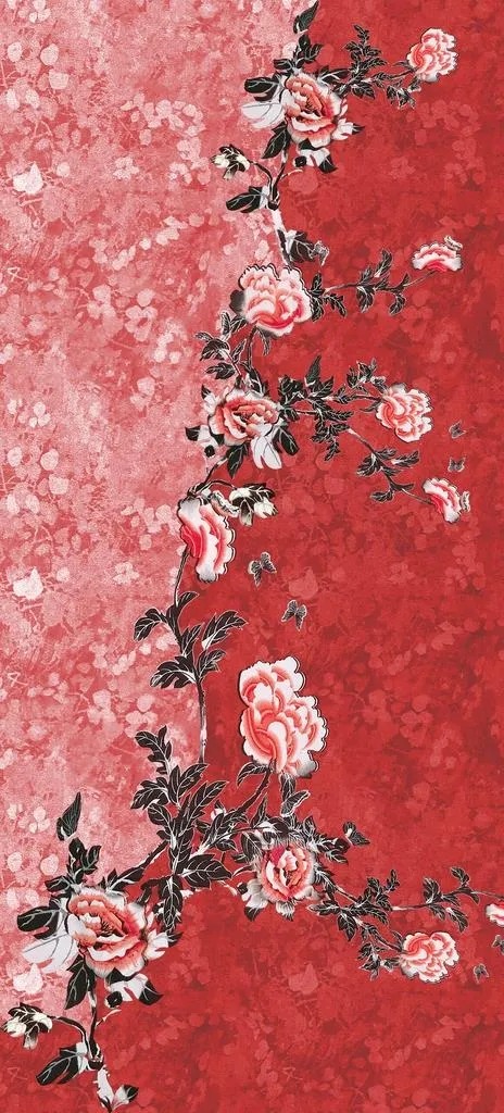 红色复古定位花图片(4292x8856)