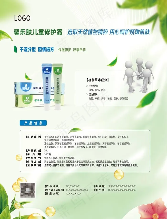 药膏湿疹膏成分产品介绍单页海报图片(2551x3437)psd模版下载