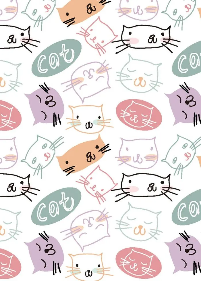 卡通猫背景图片ai矢量模版下载