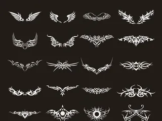 矢量翅膀刺身纹图片