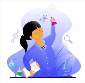 卡通化学研究图片