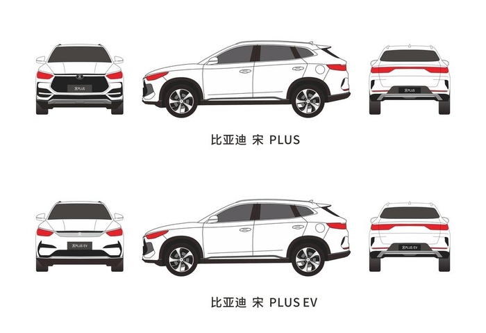 比亚迪宋PLUS EV图片cdr矢量模版下载
