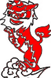 狮子 雕刻 红色舞狮 矢量图图片