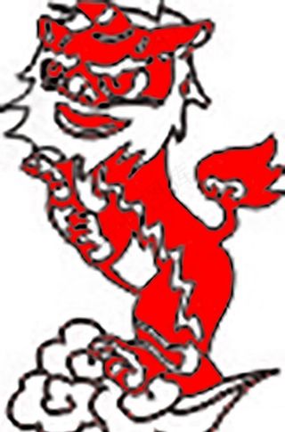 狮子 雕刻 红色舞狮 矢量图图片