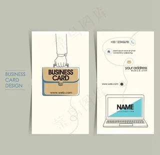 扁平图标名片图片