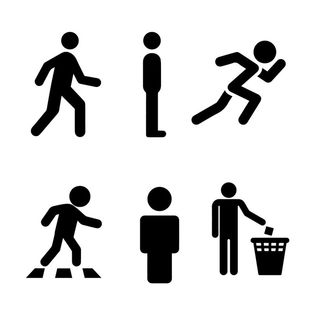 人物图标扔垃圾图标元素图片