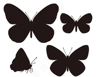 蝴蝶剪影矢量素材图片