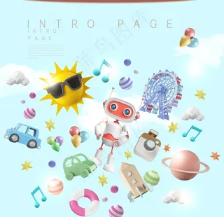 太空漂浮玩具海报图片