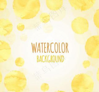 黄色水彩圆点背景图片
