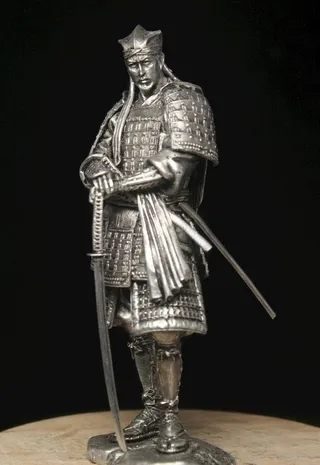 日本大名武士雕像图片