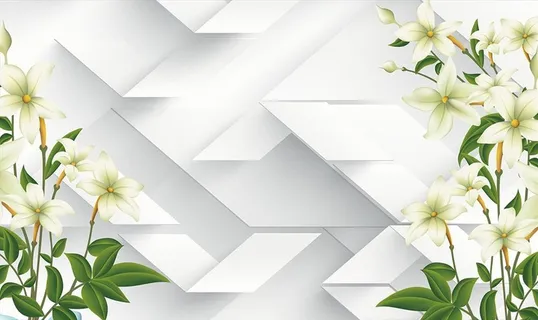 百合背景墙图片