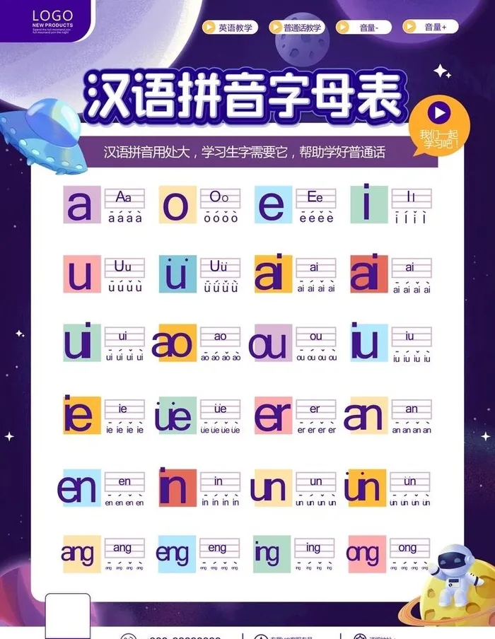 汉语拼音字母表图片cdr矢量模版下载