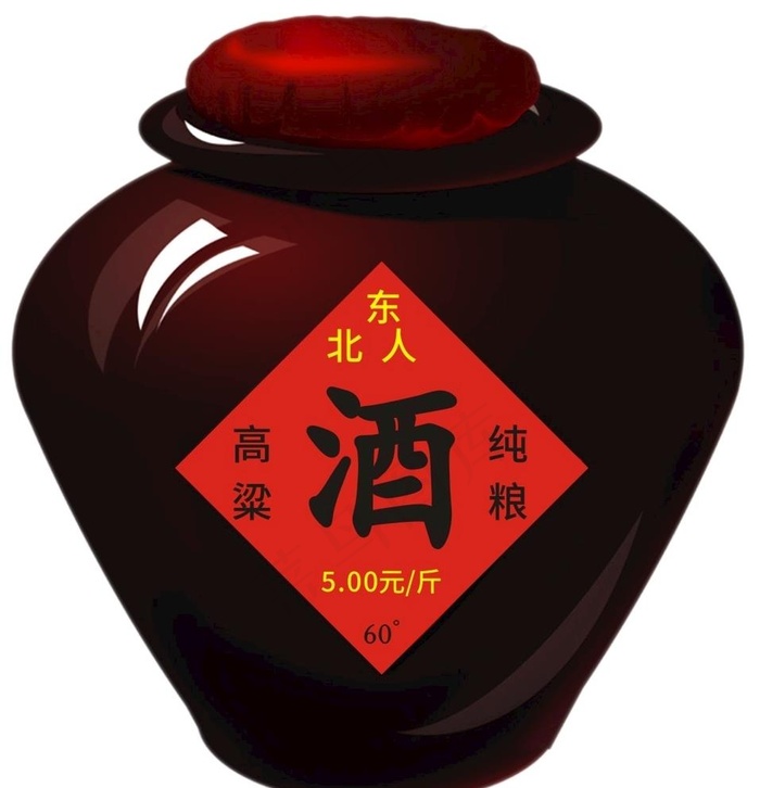 酒坛图片cdr矢量模版下载