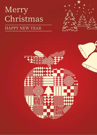 红色简约圣诞节快乐海报图片