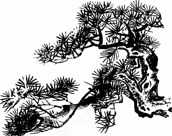 松树矢量图图片cdr矢量模版下载