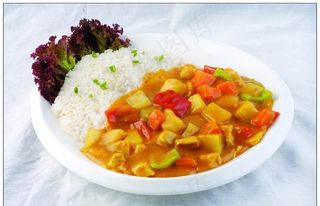 咖喱鸡肉盖饭图片