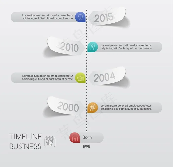 时间轴信息图表图片eps,ai矢量模版下载