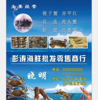 海鲜名片图片