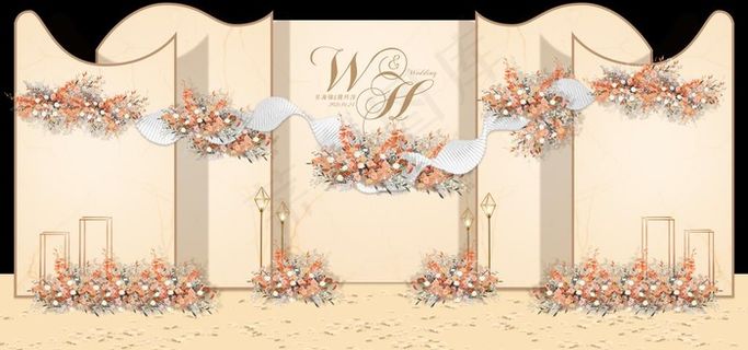 婚礼留影区效果图图片