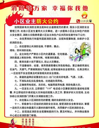 物业小区防火公约图片