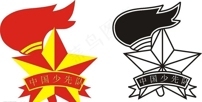少先队队徽图片cdr矢量模版下载