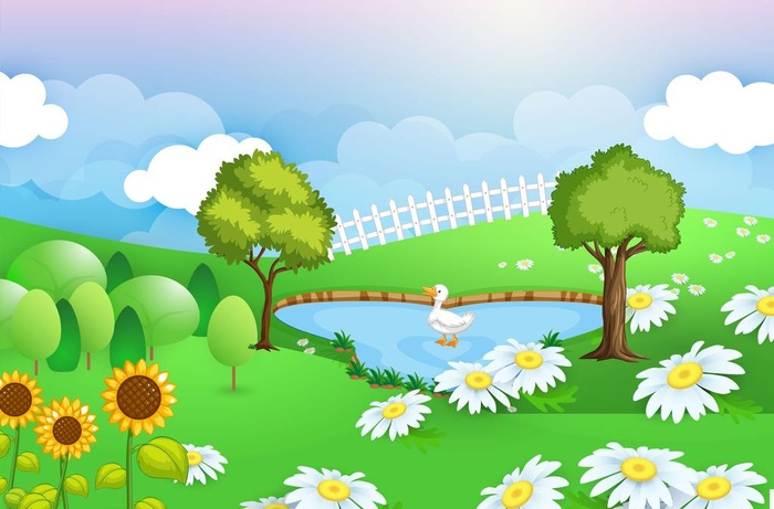 手绘矢量图草地卡通图图片