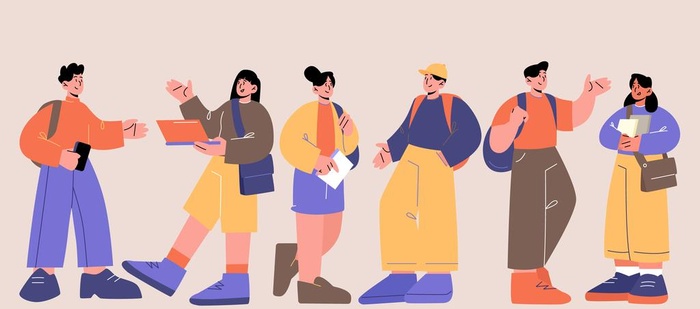 时尚大学生卡通人物图片